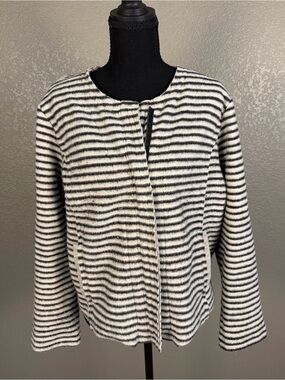 Dolan Anthropologie Black and White Striped Knit Jacket L